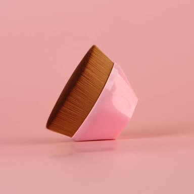 Pincel de Maquiagem para Base Hexagonal Kabuki - Rosa e Marrom